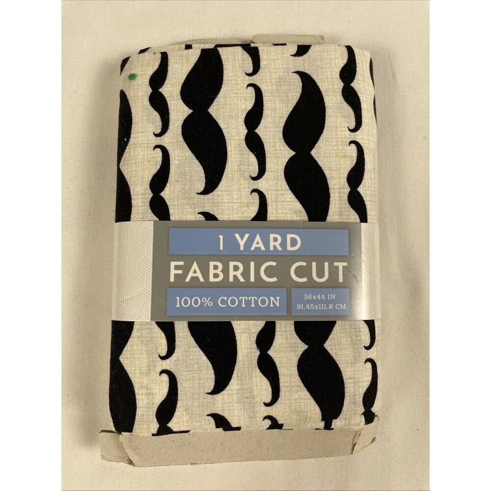 David Textiles Paris Mustache Stripe Cotton 36 X 44-Inch Precut Sewing Fabric